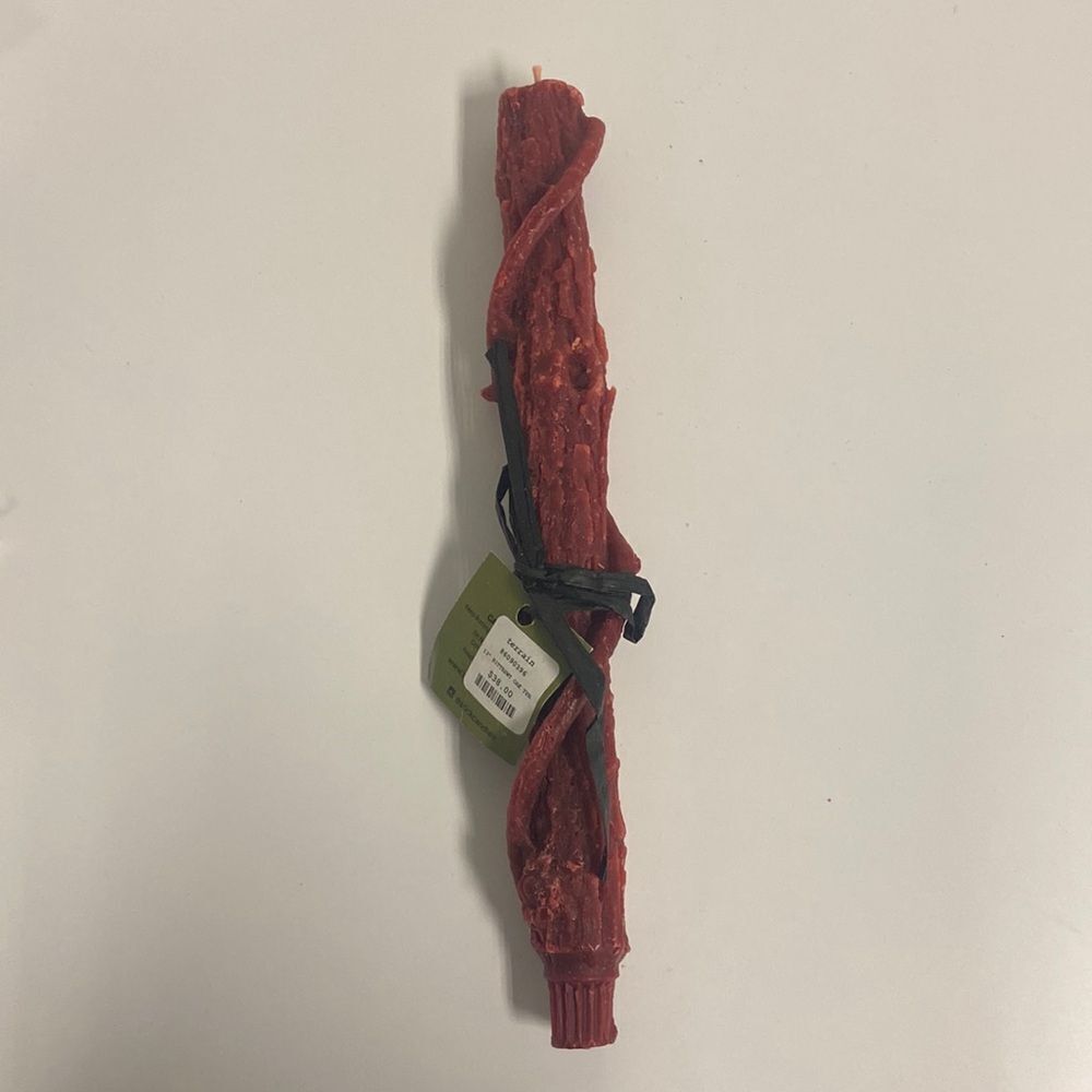 Anthropologie Bittersweet Oak Stick Candle Red